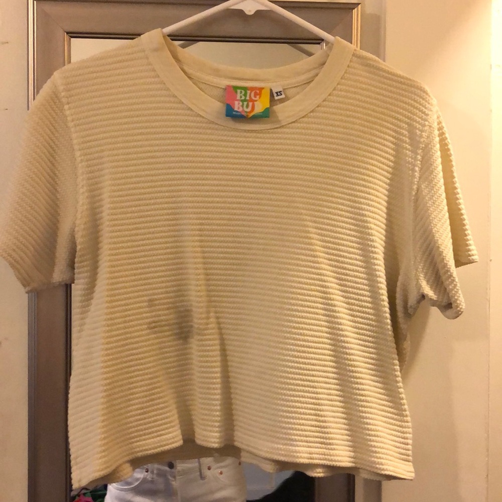 XS cropped off white top